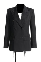 Kaler Fringed Backless Blazer