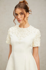 Adrienne floral-appliqué mini dress