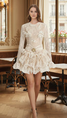 Maison Celie unveils the Élise Lace Couture Ruffle Mini Dress