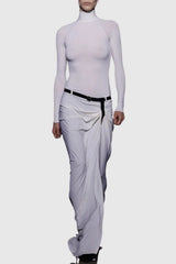 Lombe Ruched Belted Split Maxi Dress