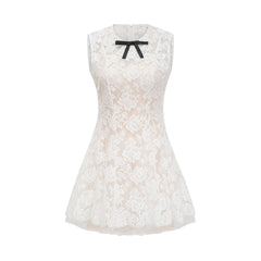 Lanetta guipure lace tulle-skirt dress