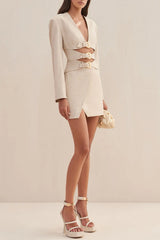 Indira Cutout Buckle Blazer Set