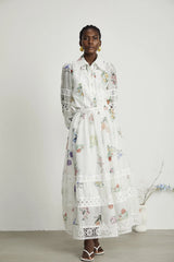 Manon floral-print cut-out shirt & skirt matching set