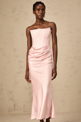 Aurore off-shoulder maxi dress in Pink