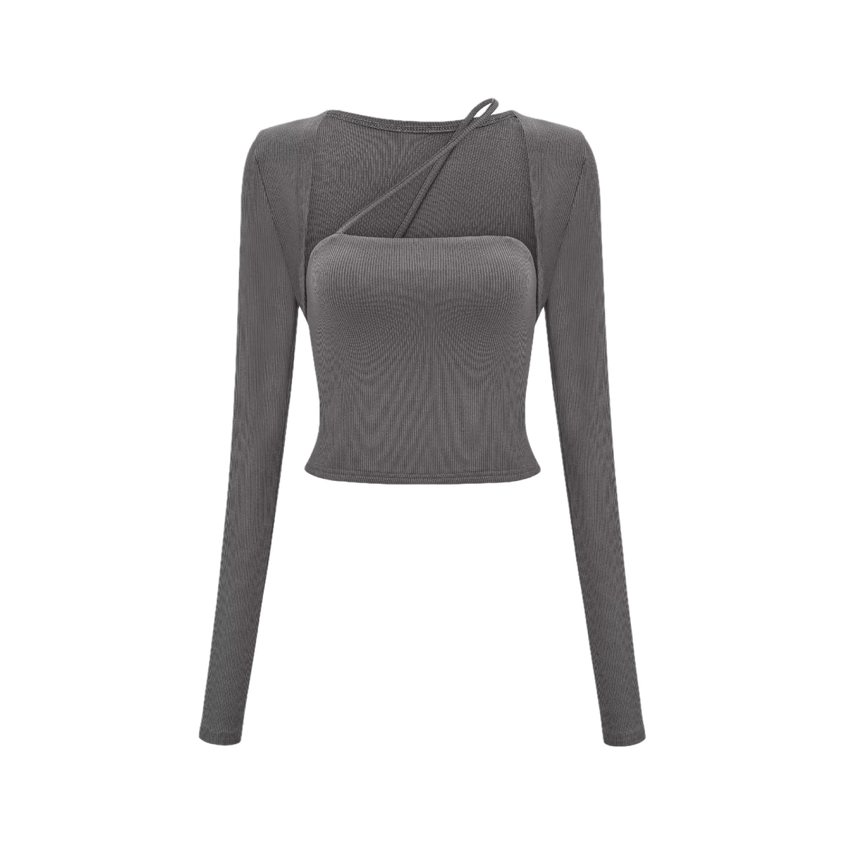 Leave the Door Open-scoop-neck spaghetti detail top