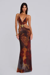 Vida Backless Maxi Dress Whiskey