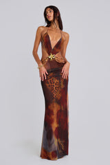 Vida Backless Maxi Dress Whiskey