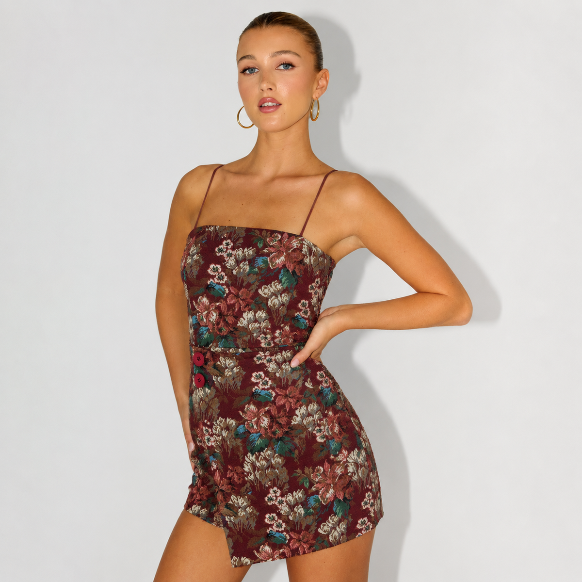 Soul Sound Sequin Mini Dress Fuchsia Floral
