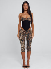 Eira Leopard Sequin Capri Pants