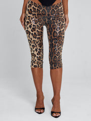 Eira Leopard Sequin Capri Pants
