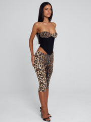 Eira Leopard Sequin Capri Pants
