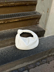 Medium Woven Faux Suede Bag