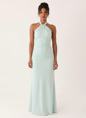 Samaria Halter Maxi Dress Blue