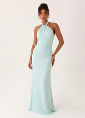 Samaria Halter Maxi Dress Blue