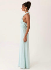 Samaria Halter Maxi Dress Blue