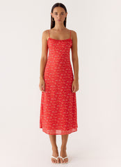 Kahlo Midi Dress Red