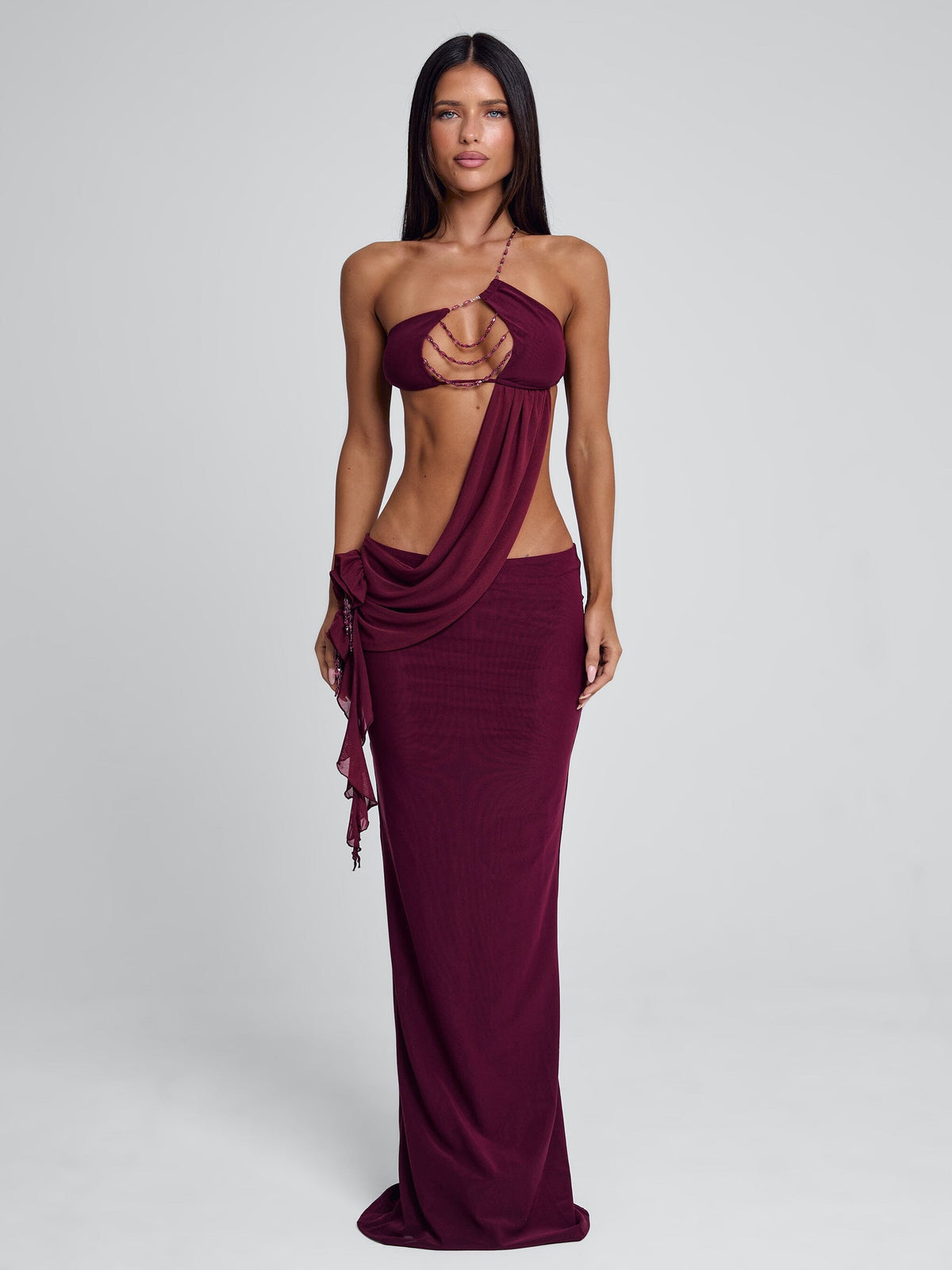 Raer Burgundy Maxi Dress
