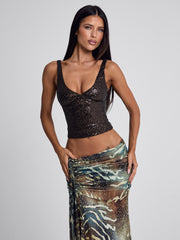 Roei Sequin Corset Top