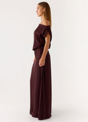 Rexi One Shoulder Maxi Dress Burgundy