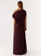 Rexi One Shoulder Maxi Dress Burgundy
