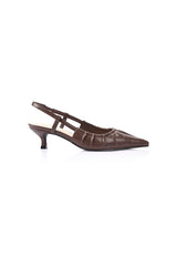 Lucius Slingback Kitten Heels Chocolate