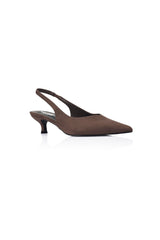 Lush Slingback Kitten Heels Chocolate