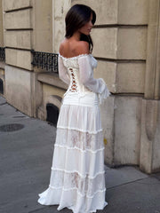 Solalnes Lace Maxi Skirt