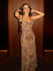 Animal Cowl Maxi Dress