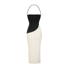 Giverny halterneck fitted midi dress