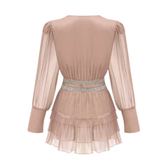 Ellica crystal-embellished silk mini dress