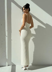 Backless Knit Slim Maxi Dress