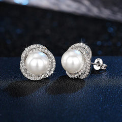 Celie crystal faux-pearl earrings