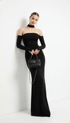 Celie Slim Hollow-Out Long Sleeve Strapless Dress