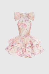 Earna Floral Print Halter Mini Dress