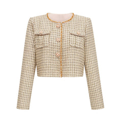 Aëlle gold tweed sequin jacket & skirt matching set