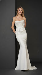 Maison Celie Pearl Veil Corset Gown