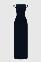 Macsen Pearl Beaded Off Shoulder Maxi Dress