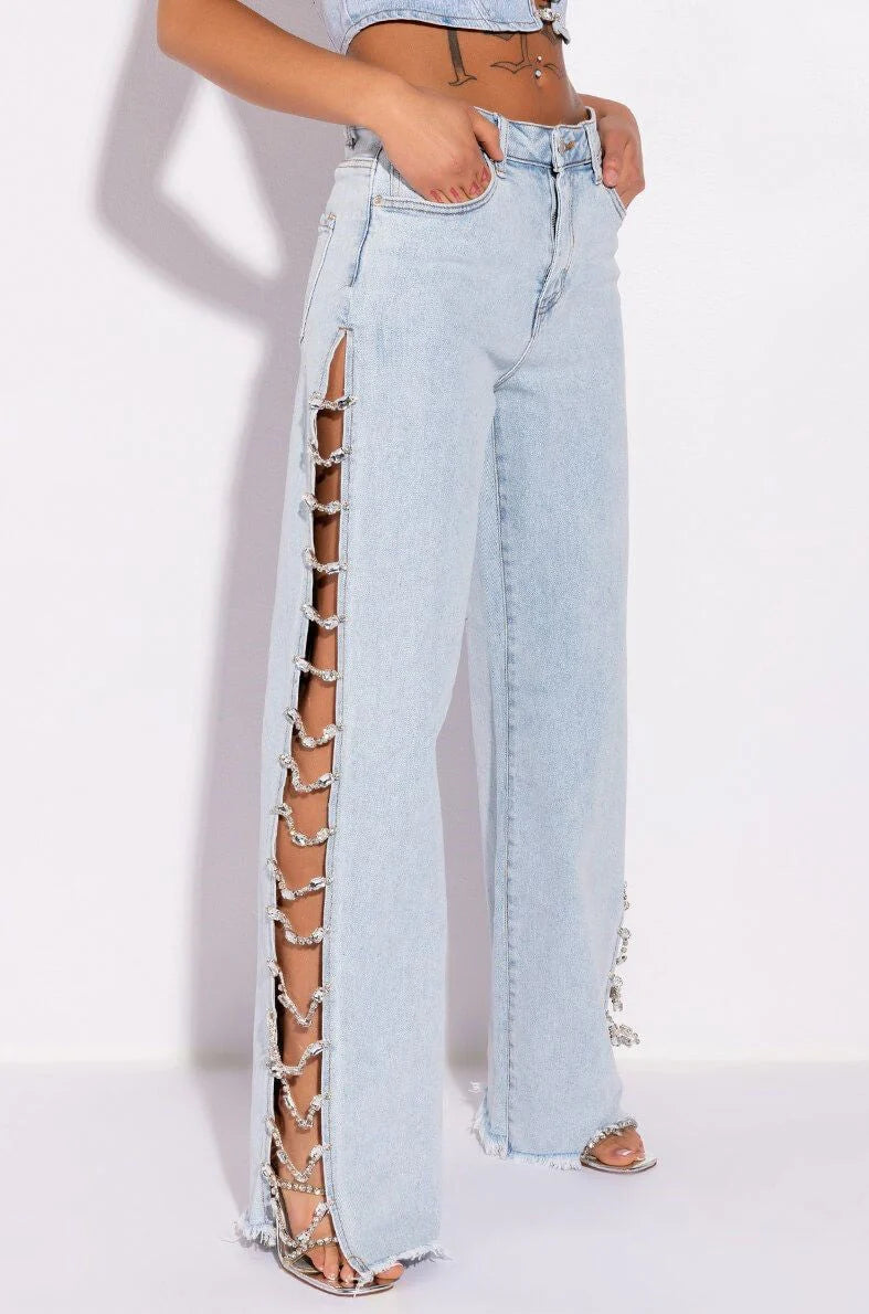 Cataya Diamnate Split Jeans