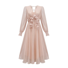 Lucie faux-floral embellished midi dress