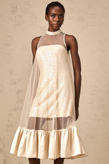 Josette tulle-panel sequined layered midi dress