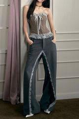 Maria Lace Patchwork Suit Pants