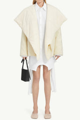 Fern Lapel Padded Jacket - White