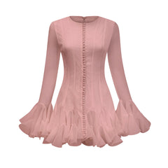 Anaïs semi-sheer flared mini dress