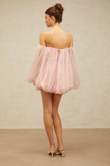 Avril layered bubble tulle mini dress in Pink