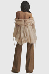 Brandlyn Off Shoulder Chiffon Ruffle Top