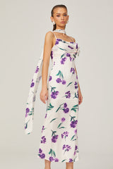 Gitta floral scarf-design midi dress