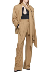 Lana Cutout  Asymmetric Blazer - Brown