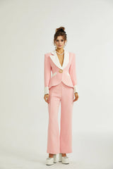 Claretta colour-block blazer & pants matching set