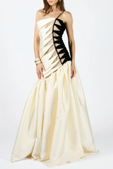 Bahar One Shoulder Satin Ruched Maxi Dress