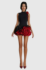 Cristiano Flower Appliqué Mini Dress